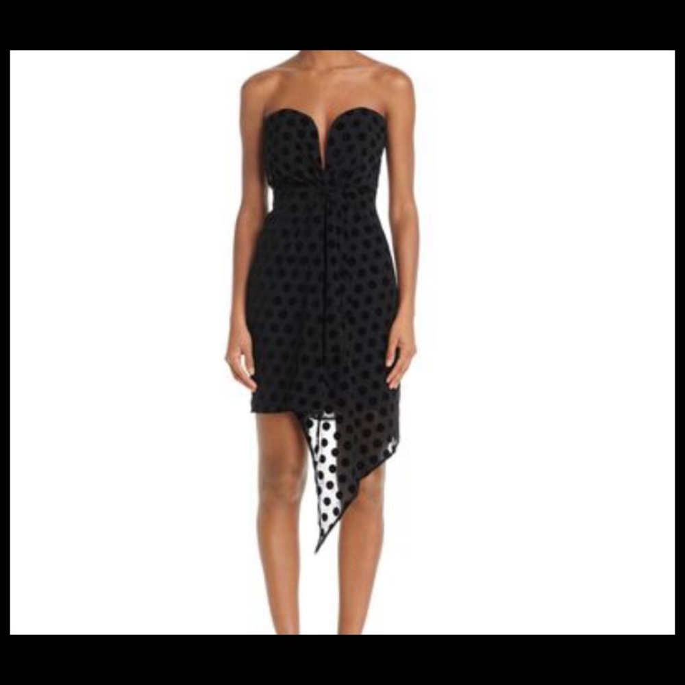 Bardot Strapless Polka Croset style dress